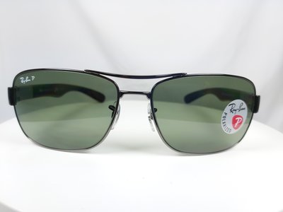 『逢甲眼鏡』Ray Ban雷朋 全新正品 太陽眼鏡 細金屬框 黑鏡腳 墨綠偏光鏡面 飛官款【RB3522-004/9A】