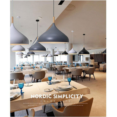 📟北歐單頭餐廳馬卡龍吊燈現代簡約吧檯奶茶店飯店工業風創意個性燈罩