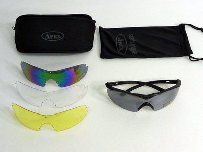 APEX 820 防風眼鏡 運動眼鏡 護目鏡 自行車風鏡 (全套4色防彈安全PC鏡片)附贈腰包+布套送100元眼鏡掛繩