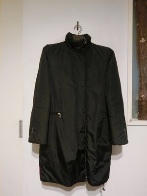 PRADA sport 黑色尼龍攜帶式多口袋立領(鋪棉)防寒大衣 #EUR40