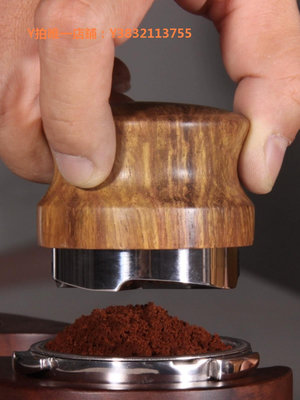 佈粉器 不銹鋼咖啡壓粉器木柄咖啡布粉器咖啡填壓器51/53/58mm咖啡壓粉座