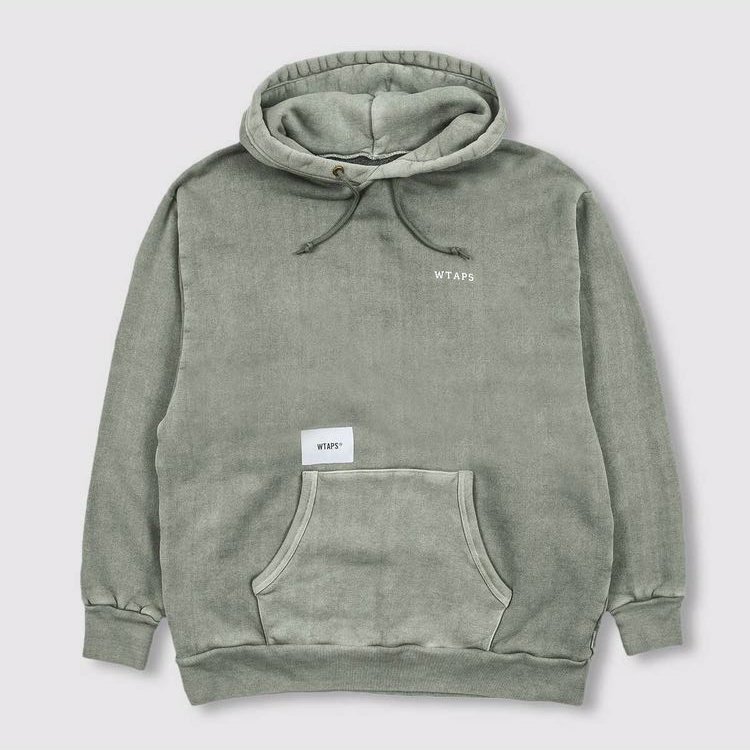 WTAPS 19AW COLLEGE. DESIGN HOODED 03 OLIVE DRAB L 水洗全新正品