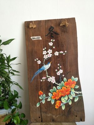 【熱賣精選】風化老門板木板畫手繪漆畫樟木擺件定制佛像畫裝飾木板墻飾工藝畫