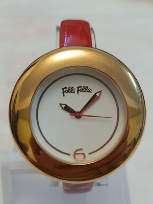 Folli Follie 大錶面 玫瑰金時尚石英腕錶 女錶 保證真品
