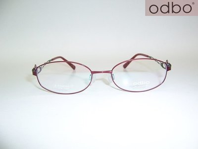光寶眼鏡城(台南)odbo 專利無螺絲彈簧腳,鈦IP眼鏡*彈性鈦完全無負擔 ,1744 C36磚紅色
