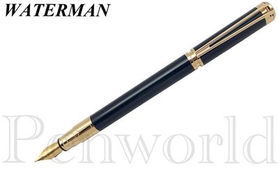 【Pen筆】法國製 WATERMAN威迪文 透視黑桿金夾鋼筆F尖 W0830800