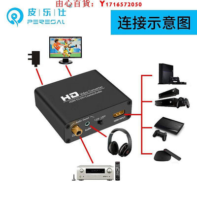 可開發票量大優惠皮樂仕HDMI轉DVI轉換器帶3.5音頻分離同軸音頻輸出PS4PRO接顯示器