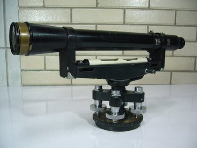 [銀九藝] 早期美製 軍用經緯水平儀 銅製望遠鏡 單管望遠鏡 古董望遠鏡