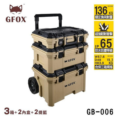 (木工工具店)風霸 GFOX 工具箱 系統工具箱 GB-006 拖車工具箱 手提箱工具 堆疊工具箱 防爆箱