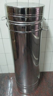 《打貓堡》二手【白鐵桶–5】高90.5x圓徑28.5公分~可裝茶葉、字畫(E2114)