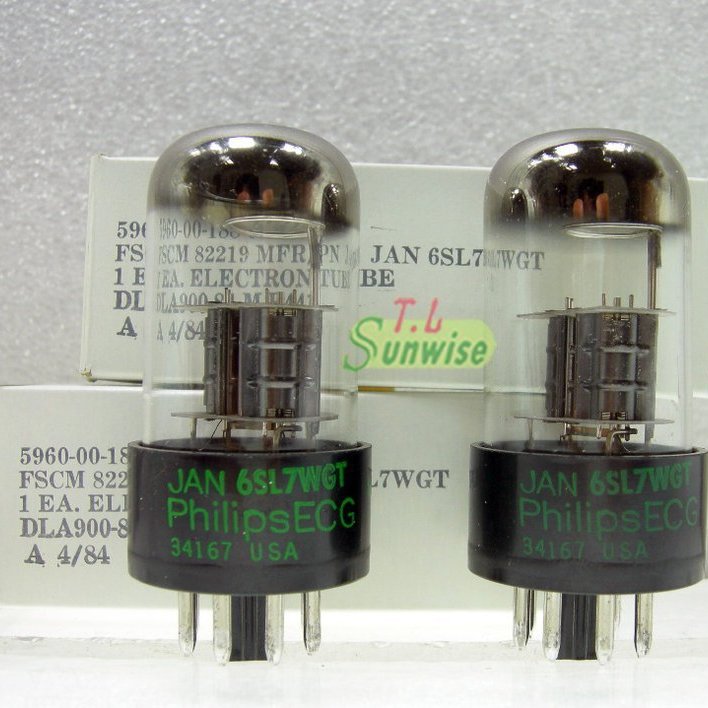 暫不出售︽NO:6313 美國Philips ECG JAN 6SL7WGT (NOS) 真空管( VT-229