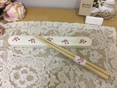 鄉村童話 Many 玫瑰 隨身筷 環保筷 漆器盒 日本製