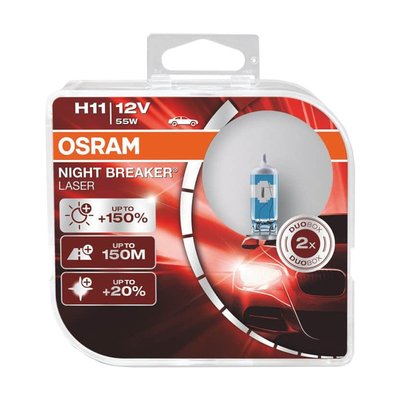 【易油網】【缺貨】OSRAM 車燈12V 55V+150% NIGHT BREAKER LASER H11 #91873