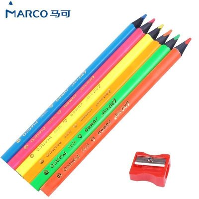 Marco馬可9205B-06三角6色熒光彩色鉛筆 素描熒光鉛筆手~特價