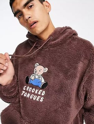 代購Crooked Tongues unisex oversized hoodie美式復古卡通圖案連帽T恤2XS-2XL