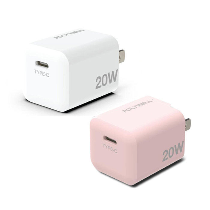 【珍愛頌】寶利威爾 PD迷你快充頭 20W Type-C充電頭 豆腐頭 適用蘋果iPhone安卓 POLYWELL