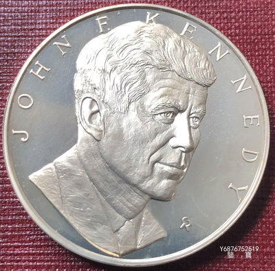 【鑒 寶】（世界各國錢幣） 甘迺迪大型精製紀念銀章（完未品） DDS301