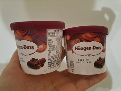 哈根達斯/比利時巧克力冰淇淋100ml／2杯／只面