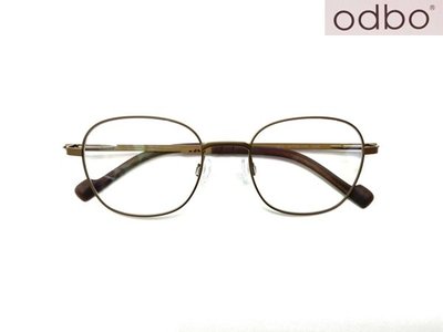 光寶眼鏡城(台南) odbo 新款四方型鈦ip眼鏡*od1823 /C12k,特殊消光淺咖色,專利無螺絲彈簧腳