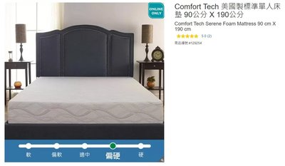 購Happy~Comfort Tech 美國製單人床墊 90 X 190公分 #129254