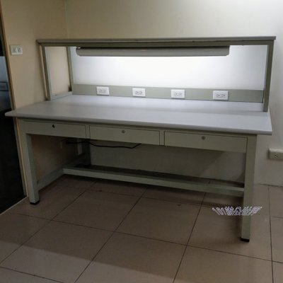 (W180*D90*H124cm)三屜工作桌+上架、檢測桌，電子廠生產線專用工作桌....可訂製各種尺寸及樣式