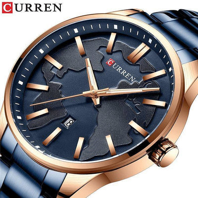 CURREN/卡瑞恩8366 鋼帶手錶 簡約商務錶 防水大錶盤男生錶