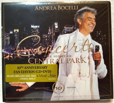 全新未拆 CD+DVD 豪華盤 / 安德烈波伽利 Andrea Bocelli / 中央公園演唱會 / 歐洲進口