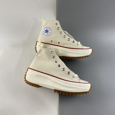新款Converse女鞋Run Star Hike 女神款奶油系增高休閒鞋厚底帆布鞋鋸齒底171126C | Yahoo奇摩拍賣
