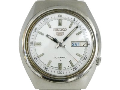 [專業] 機械錶 [SEIKO 950751] 精工5號自動錶[白色面+星+日期]時尚/軍/中性/軍錶