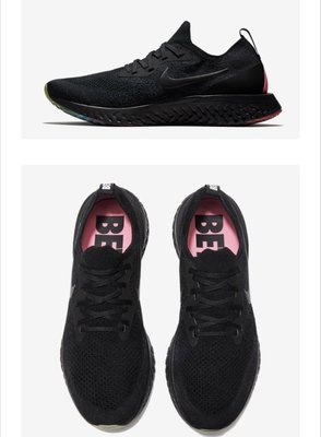 11全新 Nike Epic React Flyknit BETRUE 黑粉 彩虹 同志 編織男女 AR3772-001