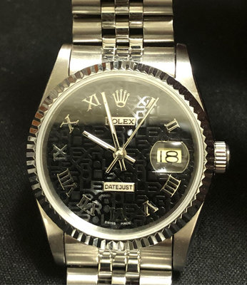 特價 二手港錶 港勞 勞力士RolexDateJust 16234 白鋼殼帶 黑色電腦羅馬數字面盤 錶徑36mm