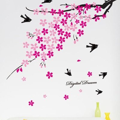 Loxin【YP1794】創意可移動壁貼 牆貼 背景貼 壁貼樹 時尚組合壁貼 璧貼 櫻花與燕