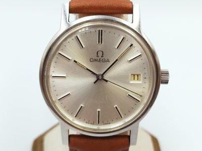 【發條盒子A1361】OMEGA 歐米茄 Geneve 銀面手上鍊 不銹鋼日期顯示 經典男錶136.0104