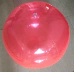 [衣林時尚] 透明紅沙灘球 海灘球 (充氣後直徑約24cm) 西瓜紅