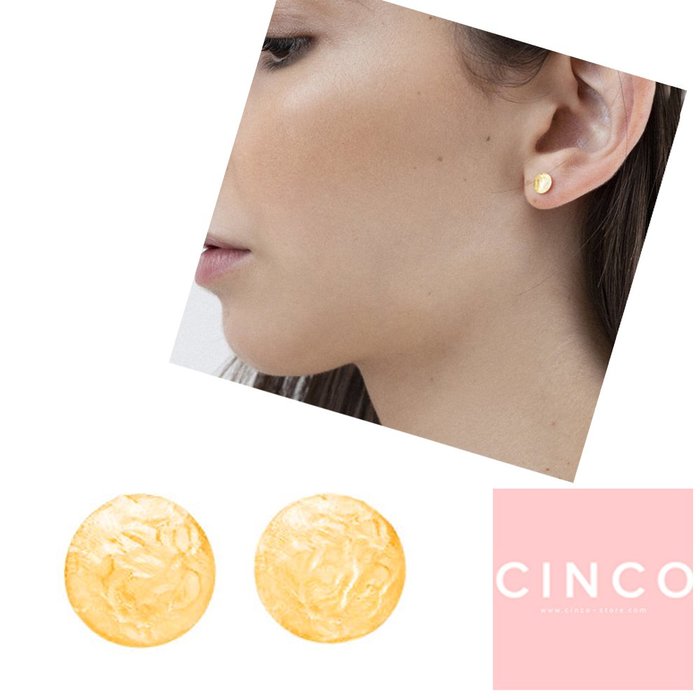 葡萄牙精品 CINCO 台北ShopSmart直營店 Matilda earrings 24K金耳環 迷你硬幣耳環