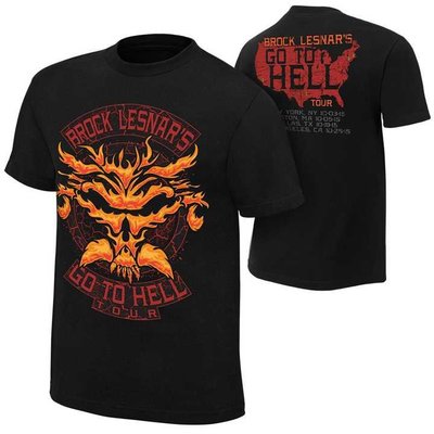 WWE摔角衣服Brock Lesnar Go To Hell Tour 布洛克去地獄之旅黑色短袖T恤 買三免運