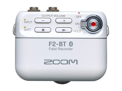 ZOOM F2-BT 微型錄音機-藍牙版(黑/白) 附領夾麥克風 48kHz/32-bit 使用兩截4號電池 公司貨
