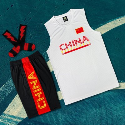 現貨 SD中國隊籃球服套裝定制國家隊服訂做訓練服寬肩背心球衣男籃運動