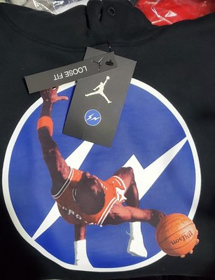 Nike Jordan x Fragment 閃電 Hoodie 帽T 罰球線 3代 AJ3 黑色 各尺寸 S號