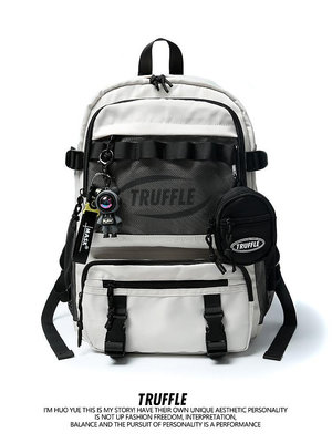 TRUFFLE潮牌大容量雙肩包男電腦背包初中高中書包女大學生旅行包.
