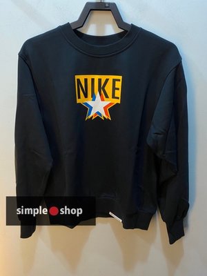【Simple Shop】NIKE 明日之星 運動長袖 排汗棉 星星 大學衛衣 大學T 黑色 DH2850-010
