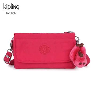 Kipling 猴子包 K23431 玫紅 桃紅 輕便旅行夾層斜背包/側背/肩背 長短背帶 出遊 旅行 防水 限時優惠