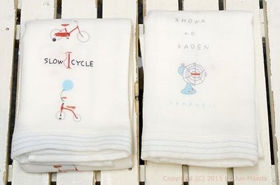 日本製 Kontex 今治毛巾 手繪風格 純棉紗布巾  長毛巾 超柔軟- 家電 腳踏車