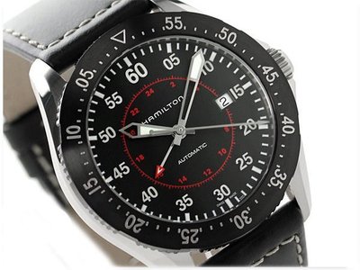 HAMILTON 漢米爾頓 手錶 機械錶 44mm GMT 第二時區 H76755735