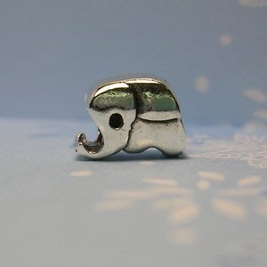 琥珀貓銀飾DIY【925純銀飾品】造型大孔珠~A0087~象~一個