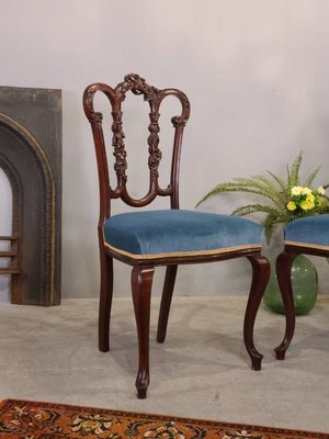 ⚜️卡卡頌 歐洲古董⚜️19世紀 稀有 英國百年 極細膩雕刻 桃花心木 餐椅 書桌椅 古董椅  B9326 ✬