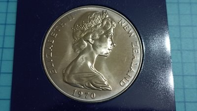 C761紐西蘭1970年COOK山ONE DOLLAR紀念銅鎳幣