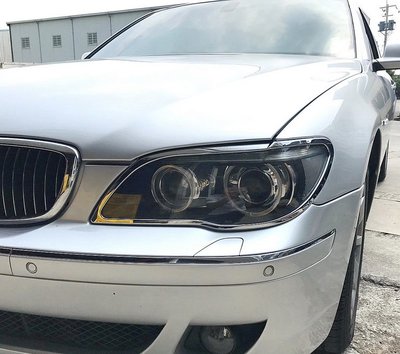 圓夢工廠 BMW E66 05~09 760li 730d 750i 730ld 改裝鍍鉻銀車燈框飾貼 頭燈框 前燈框