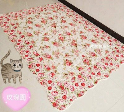 玫瑰園 純棉 拼布地毯 拼布地墊 韓式田園風 客廳地毯 遊戲毯 爬行毯 寵物毯 床墊 床鋪 臥室地毯