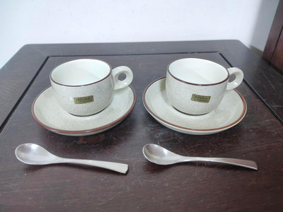 (日本生活用品)則武NORITAKE"Folkstone Genuine Stoneware"石燒陶瓷咖啡杯一對 (A1676)